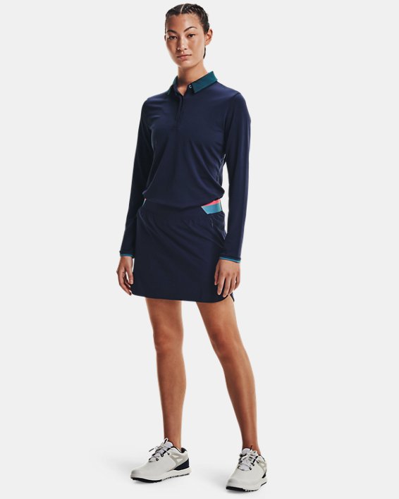 Women's UA Zinger Long Sleeve Polo, Navy, pdpMainDesktop image number 0